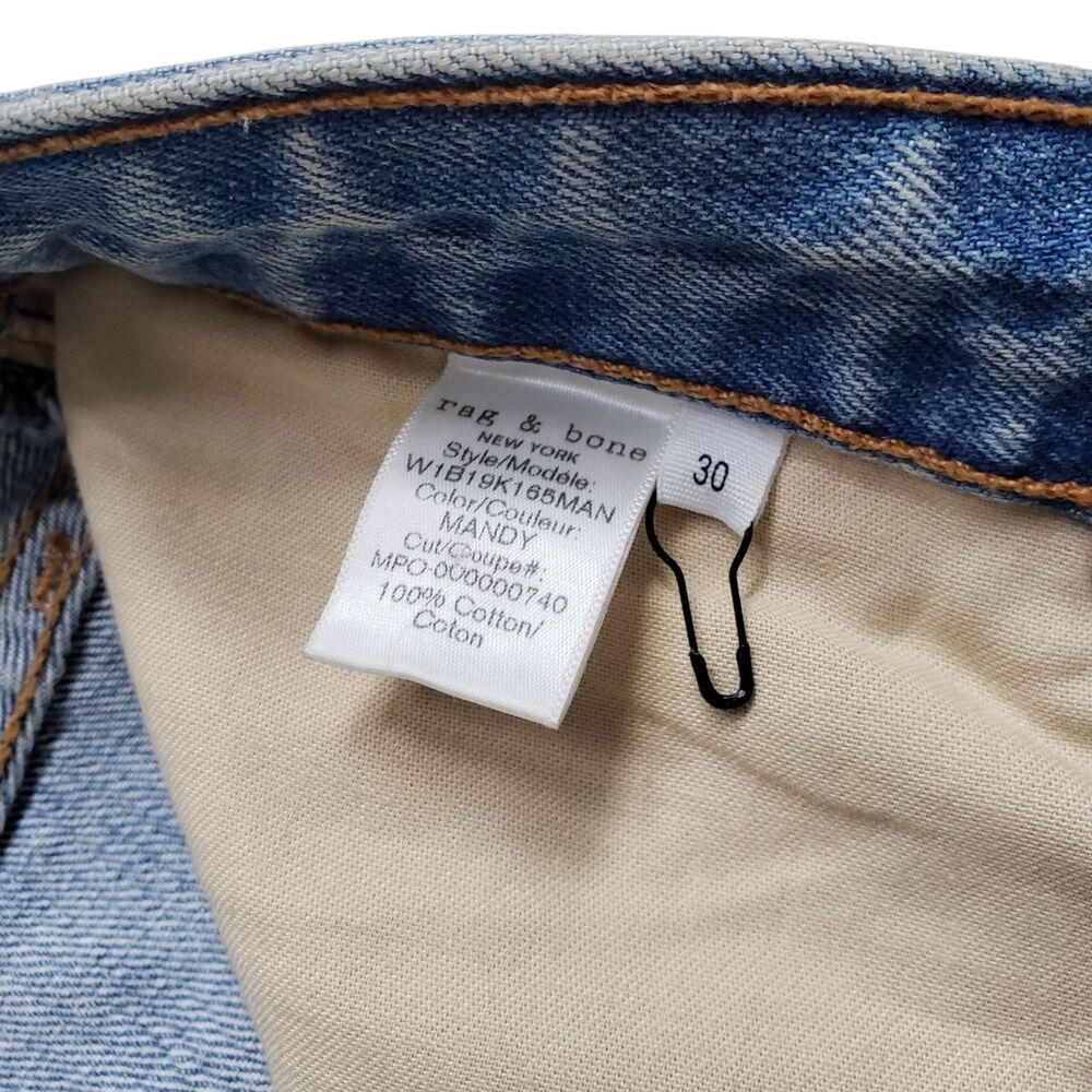 Rag & Bone Anna Denim Mini Skirt Womens 30 Mandy Distressed Zip Front Y2K - Picture 5 of 9